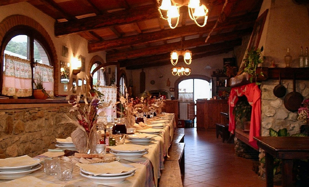la sala ristorante dell'agri sant'agnese