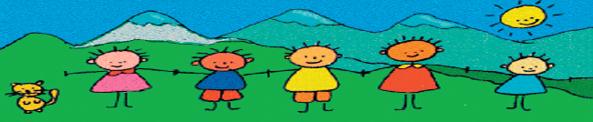 disegno di bambini in montagna