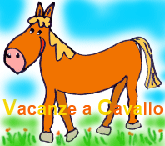 disegno di un cavallo con scritta vacanze a cavallo clic per anare alla rubrica vacanze a cavallo