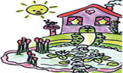 disegno casetta al lago hotel per famiglie per le vacanze dei bambini ai laghi