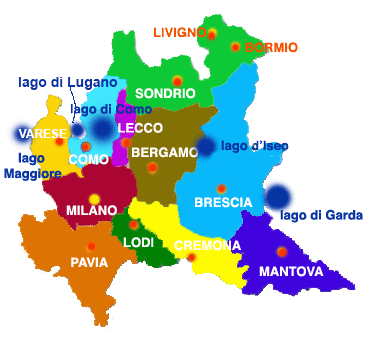piantina della lombardia divisa per province