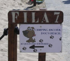 Spiaggia anche per cani del camping ancora, campeggio e villaggio turistico 3 stelle direttamente sul mare con animazione e miniclub per le vacanze delle famiglie con bambini a lido degli scacchi (FE), in romagna